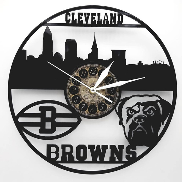 CLEVELAND BROWNS vinyl recoord clock - Picture 1 of 2